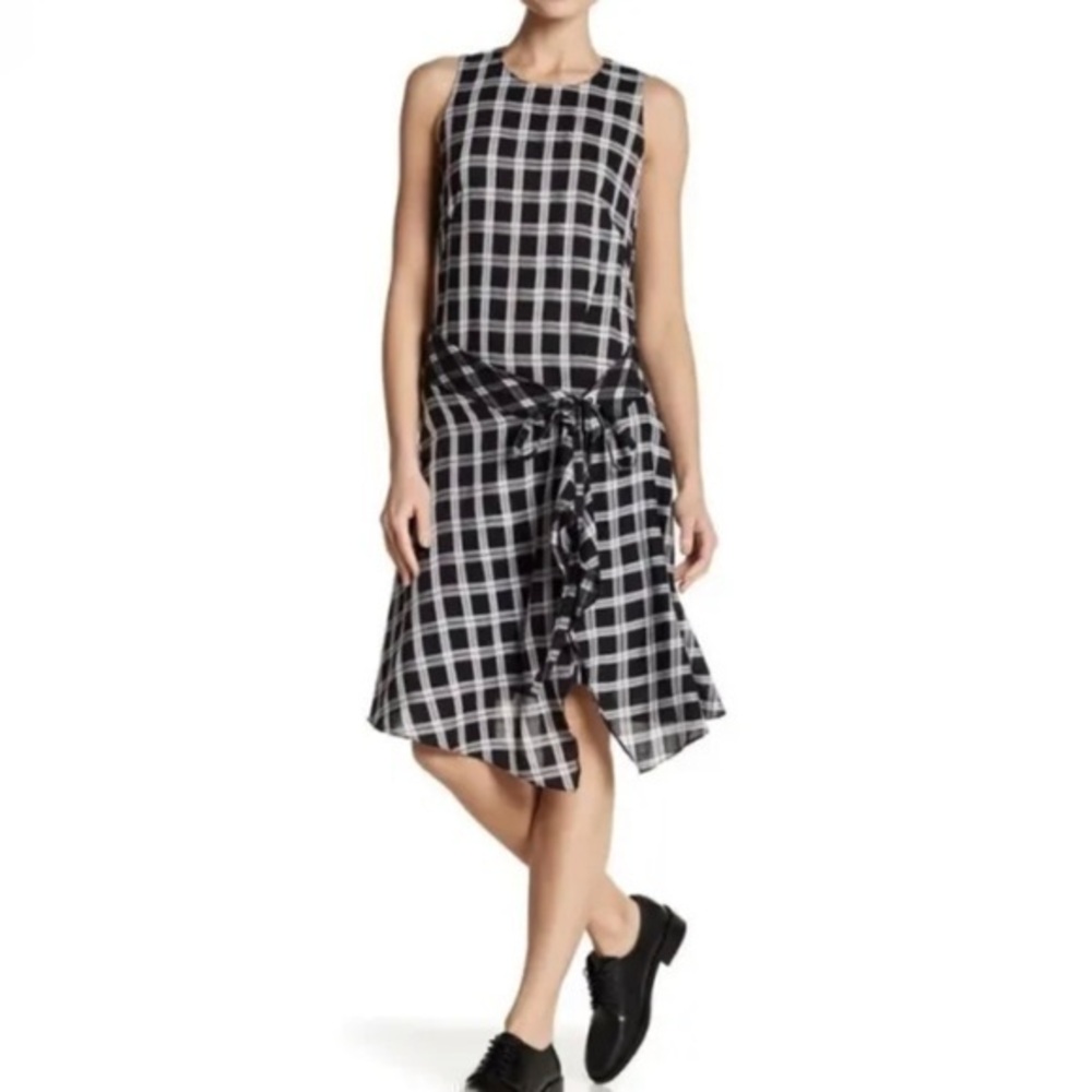 Rag & Bone Brighton Plaid Black And White Sleeveless Dress Size XXS